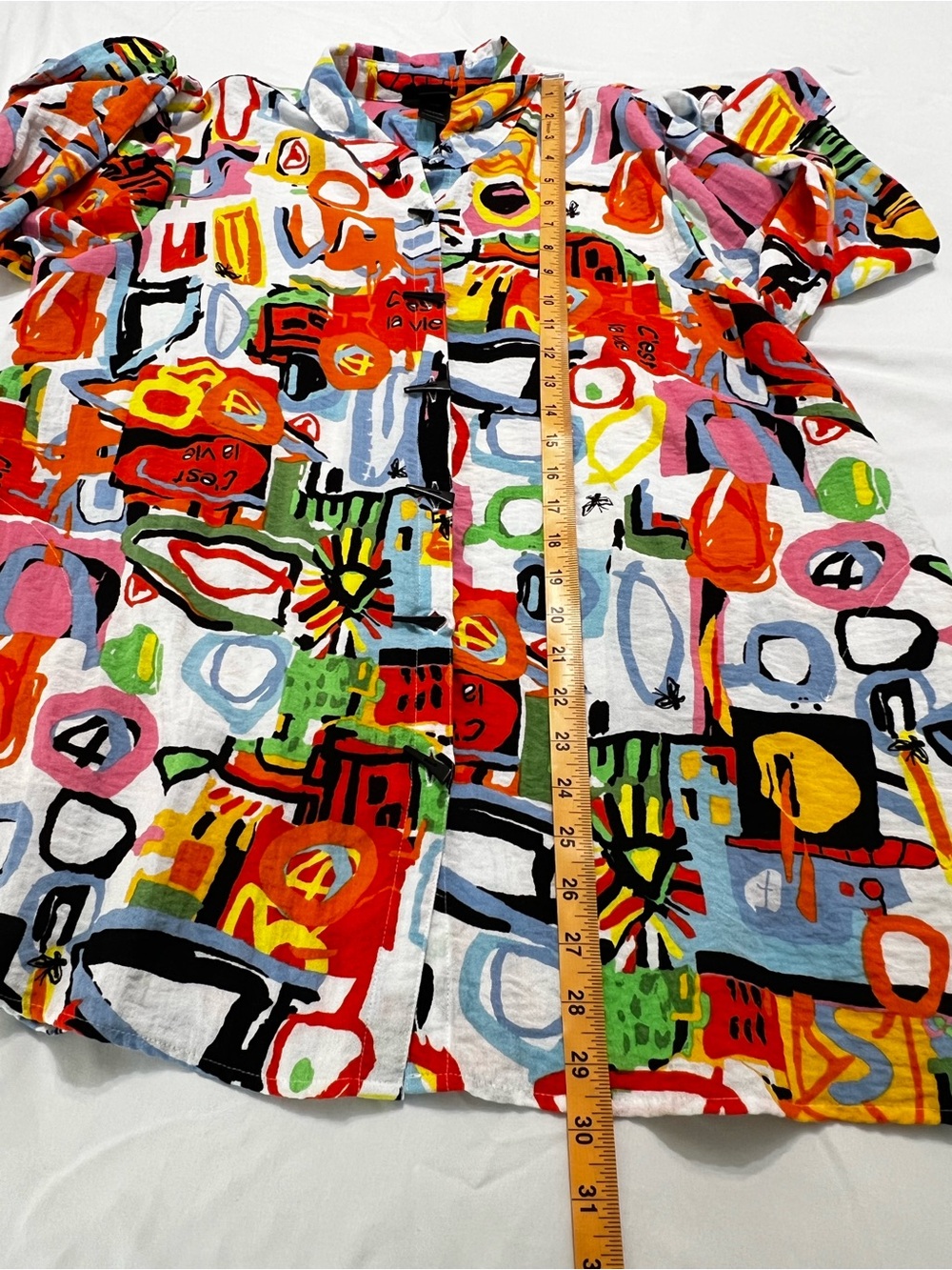 Ali Miles Multicolor Abstract Print Button-Up Swing Top Tunic XL - Picture 5 of 16